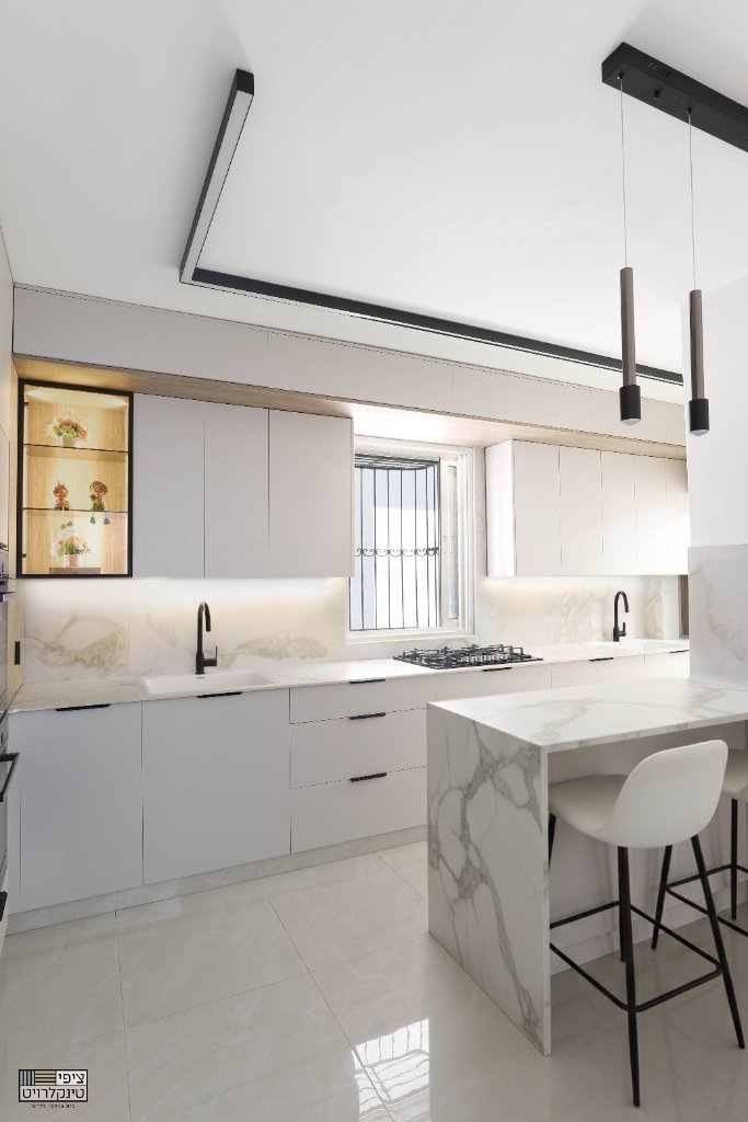 מטבח עם אי שיש