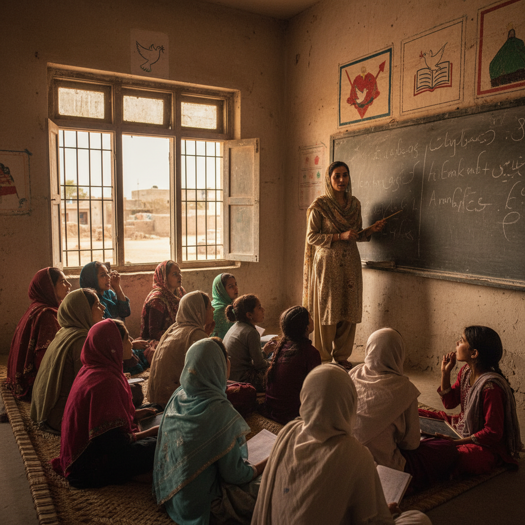 Women in a literacy class