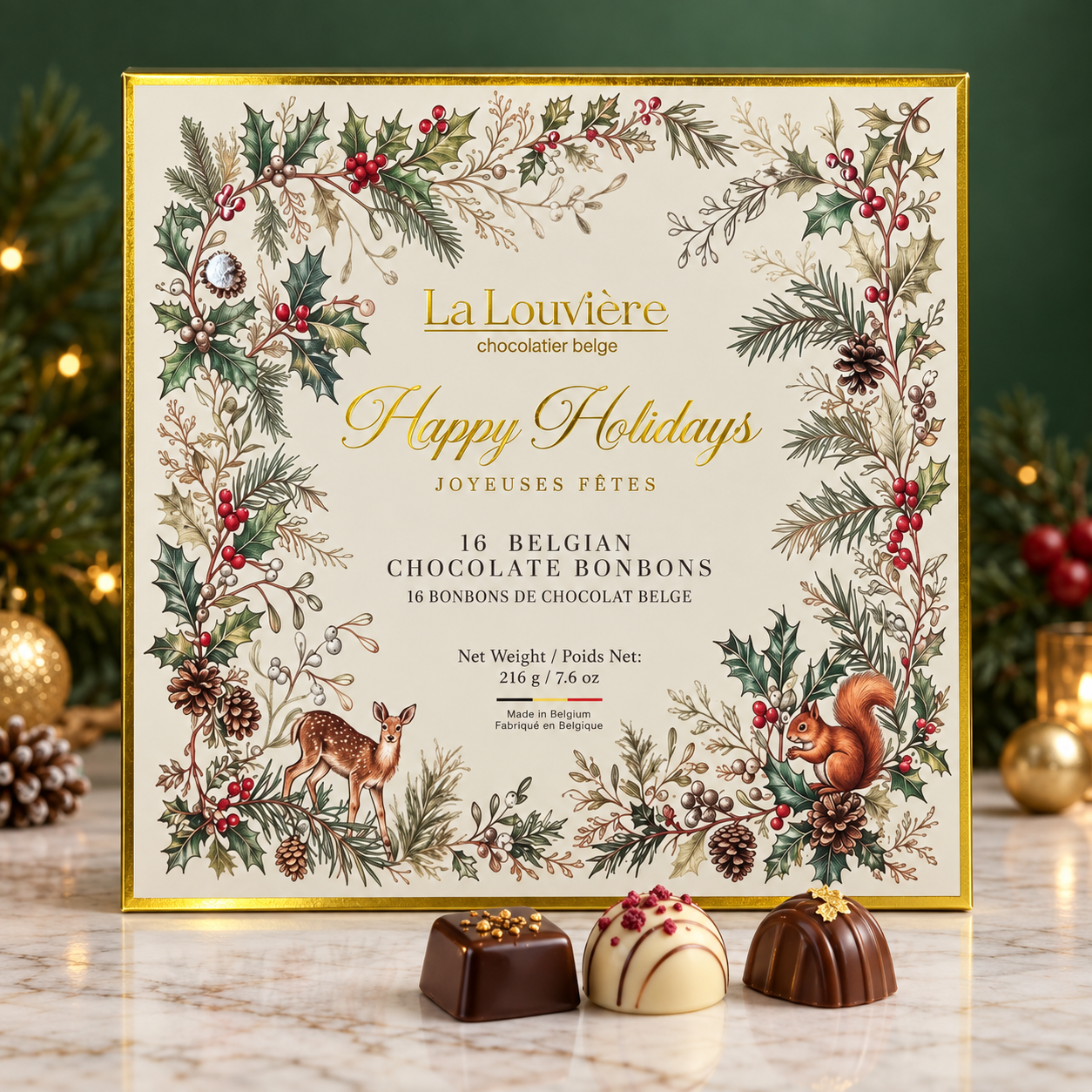Assorted Bonbons Christmas Gift Box — 16 pcs