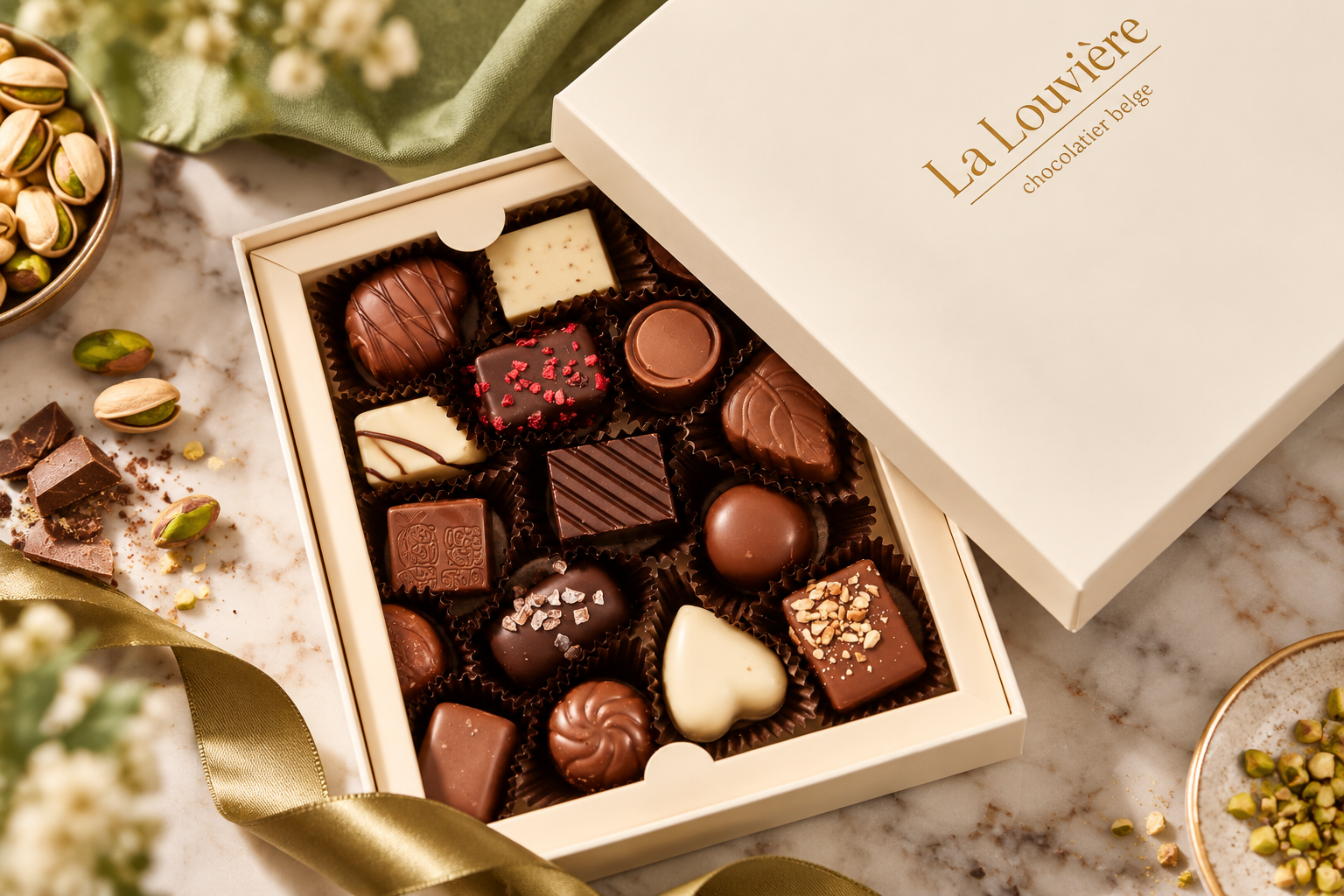 Premium Belgian truffle revealing smooth ganache interior