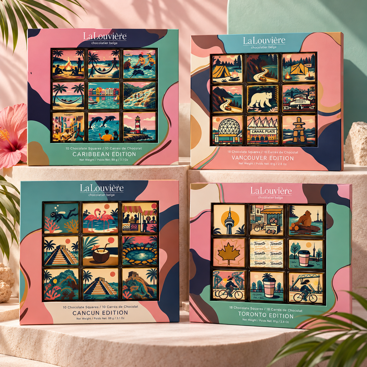 Travel City Collection Chocolate Squares
