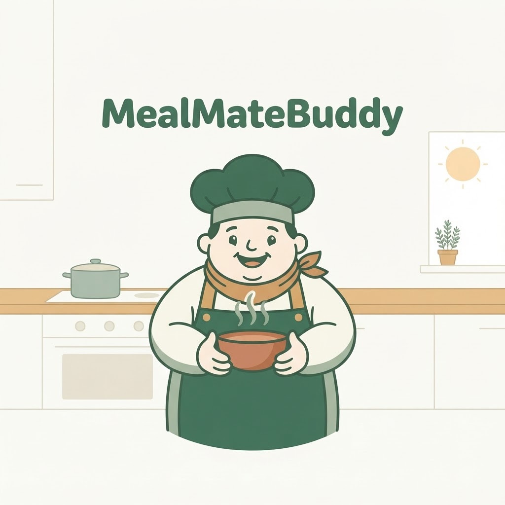 MealMateBuddy — friendly chef preparing food in a bright modern kitchen