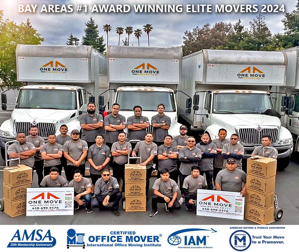 Bay Area's #1 Award Winning Elite Movers 2024 - One Move Movers Team