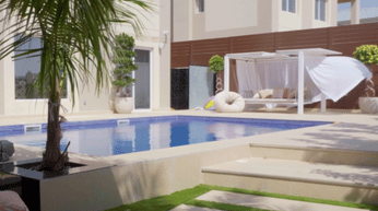Fiberglass pool project in Jumeirah Park Dubai by Bluescape