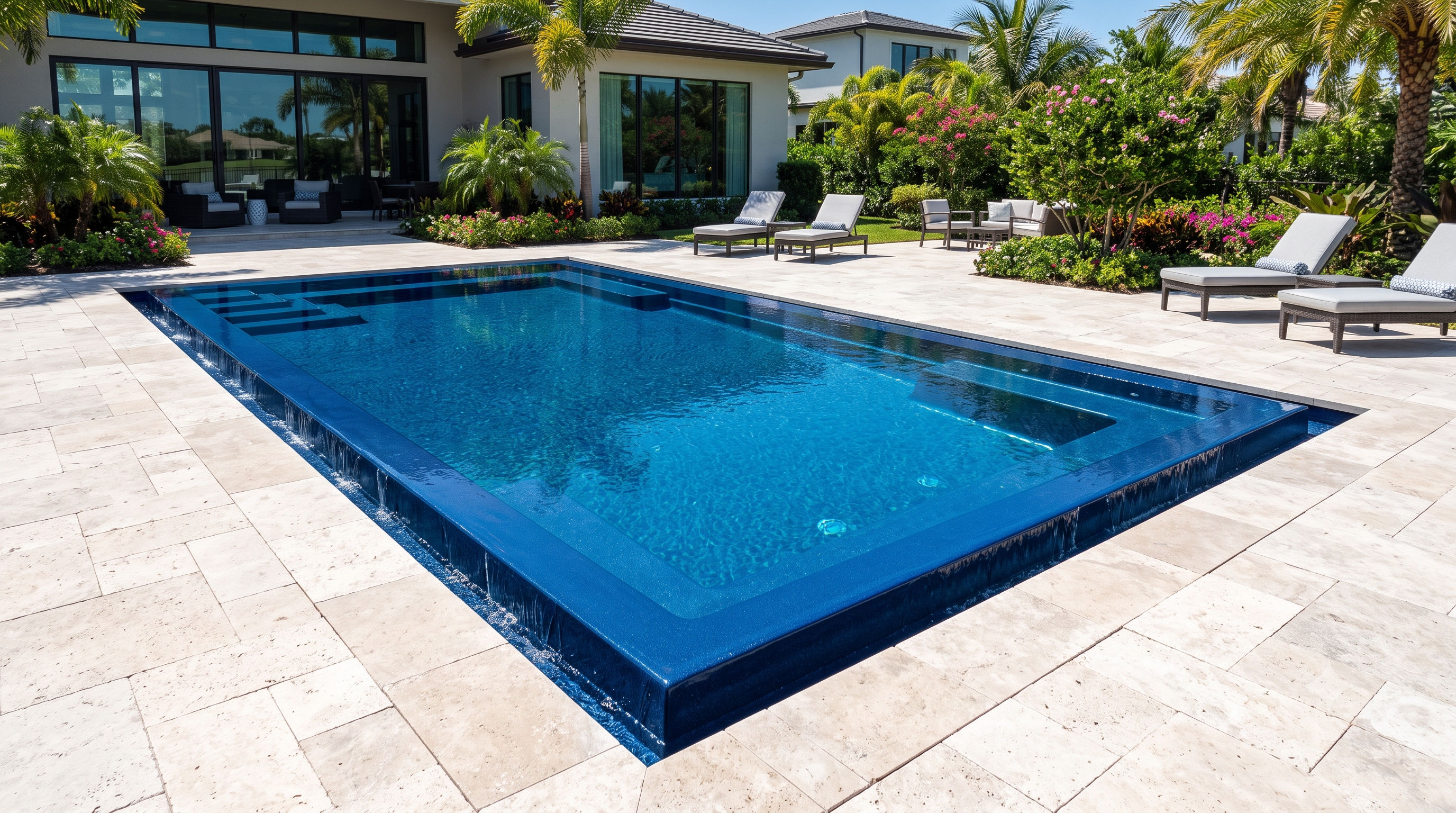 Overflow swimming pool in Dubai villa