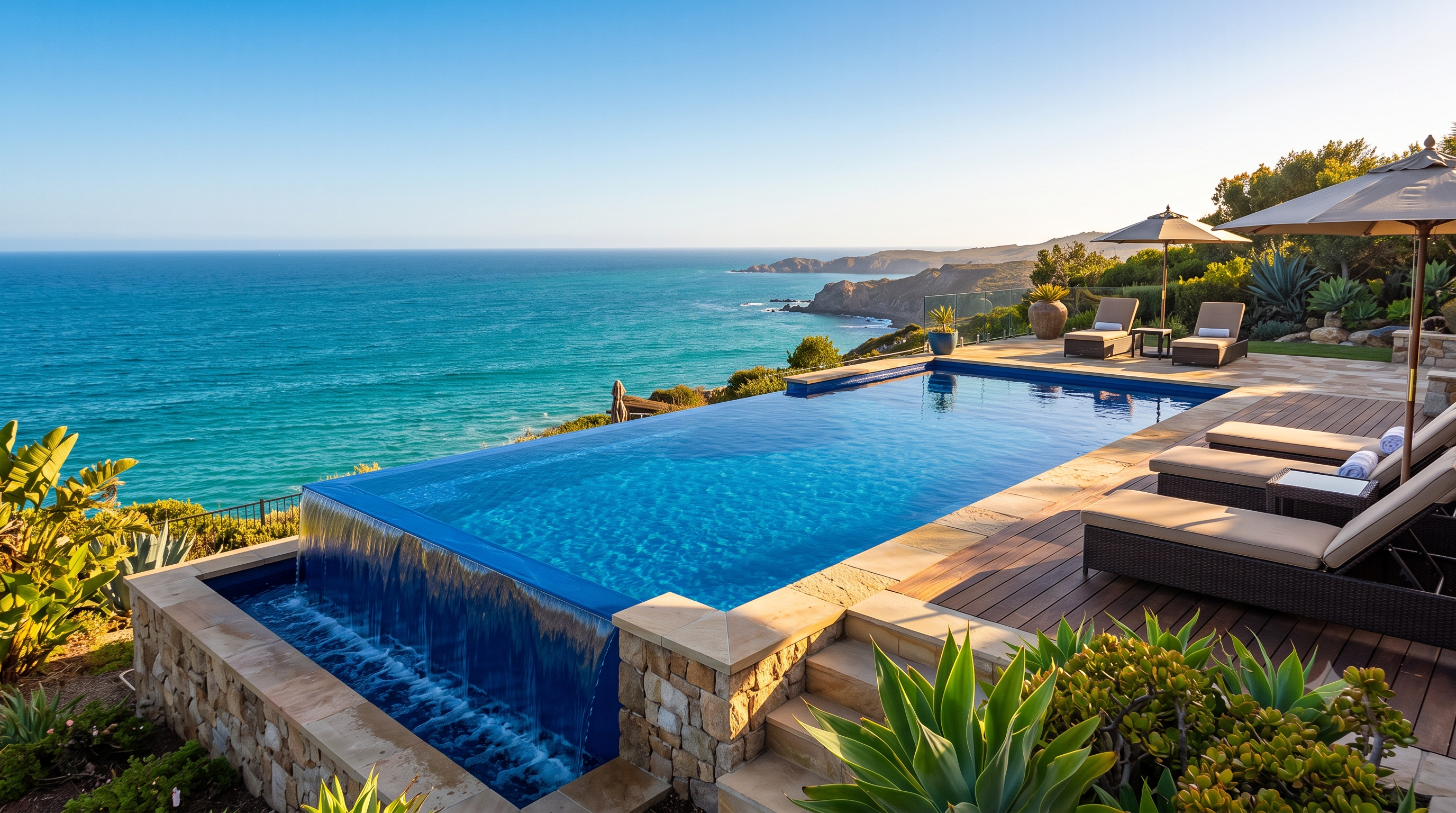 Infinity swimming pool in Dubai villa