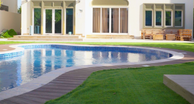 Premium fiberglass pool tile detail