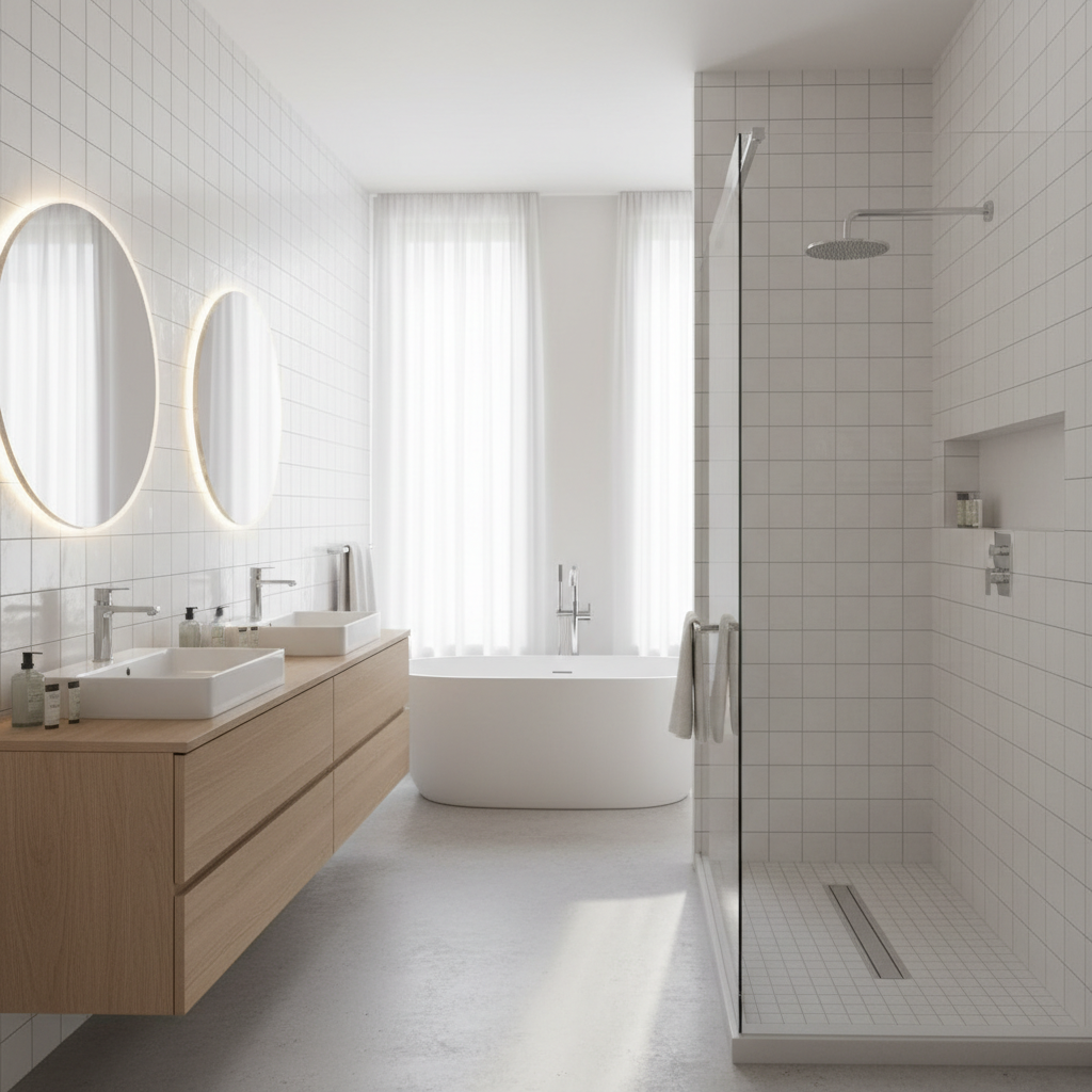 Modern remodeled bathroom
