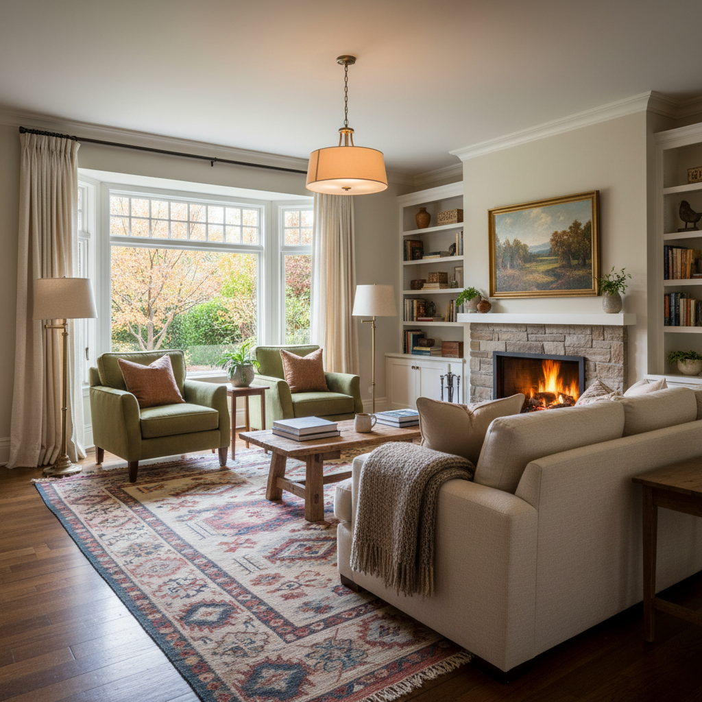 Cozy upgraded living room