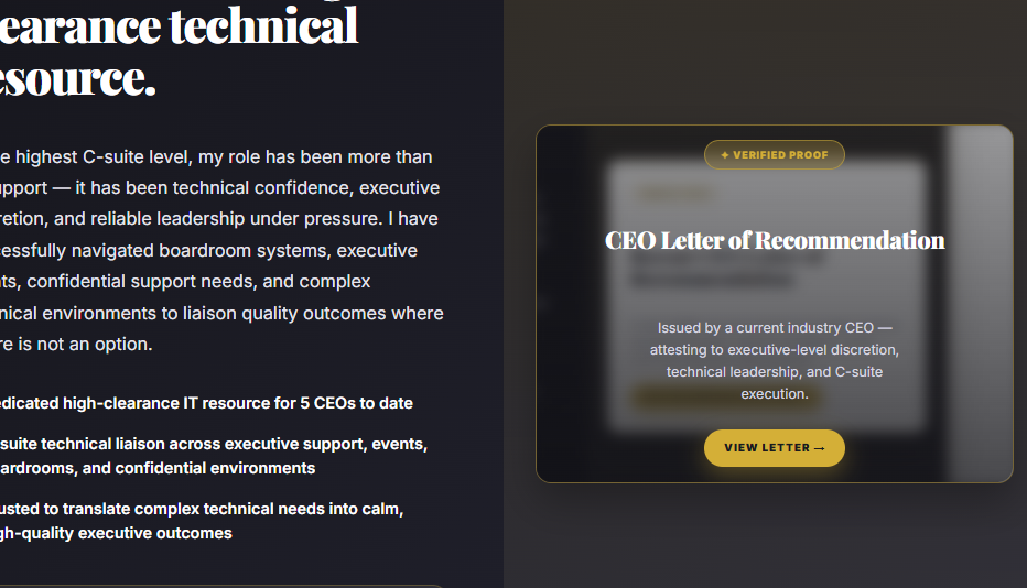 CEO Letter of Recommendation — blurred for privacy