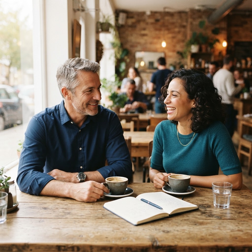 Business consultation over coffee