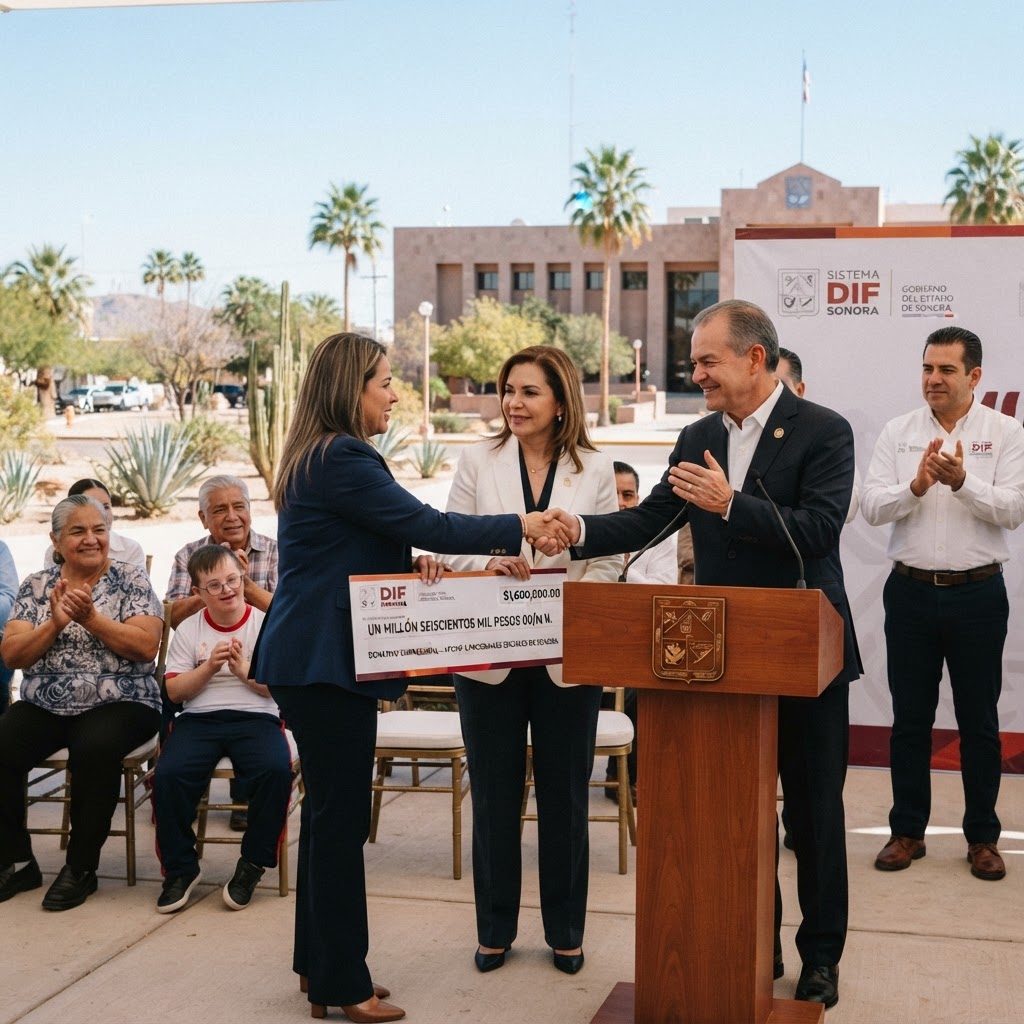 Gobierno de Sonora recibe donativo de 1.6 millones de pesos para DIF