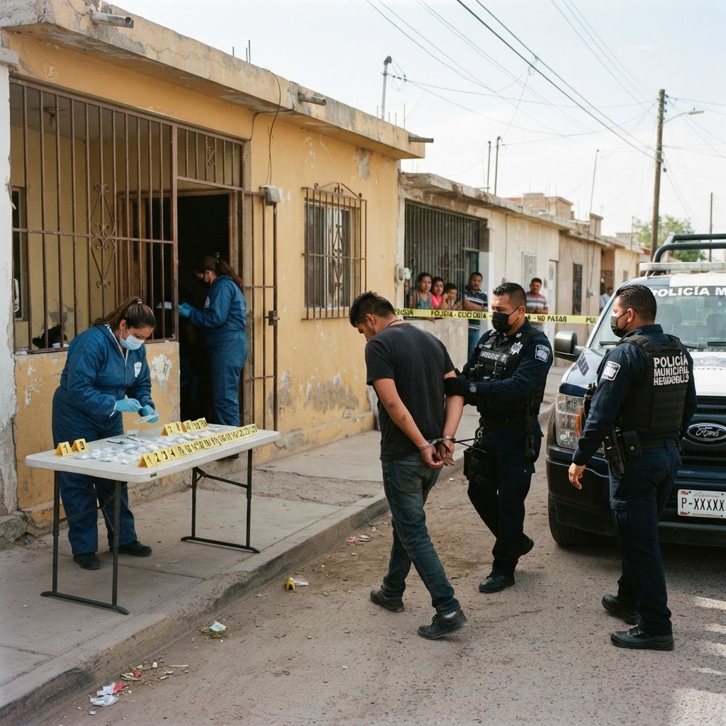 Cateo en la Carmen Serdán deja un detenido y 28 envoltorios de cristal asegurados