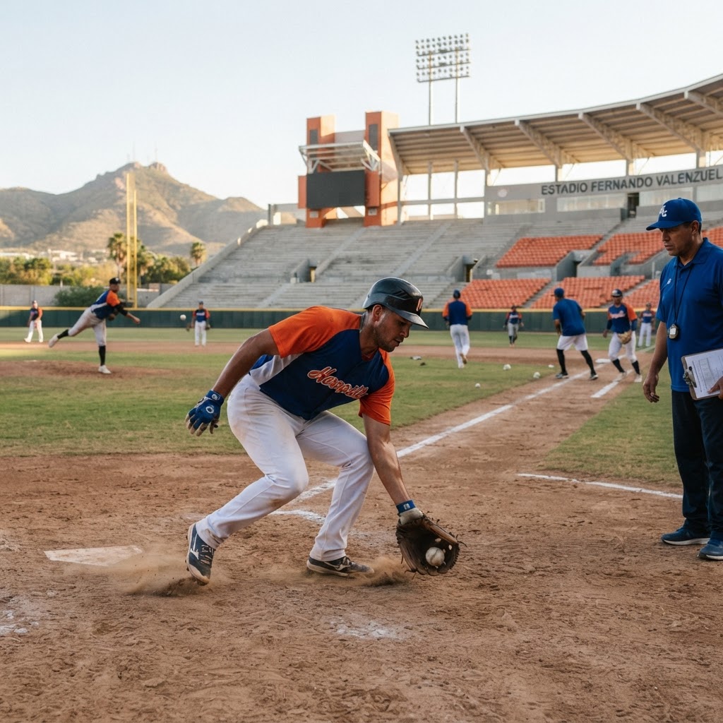 Naranjeros de Hermosillo intensifican preparación en el Estadio Fernando Valenzuela