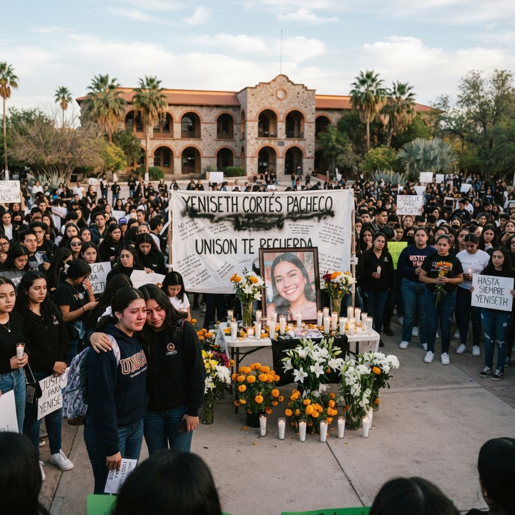 Comunidad universitaria despide a Yeniseth Cortés Pacheco en la Universidad de Sonora