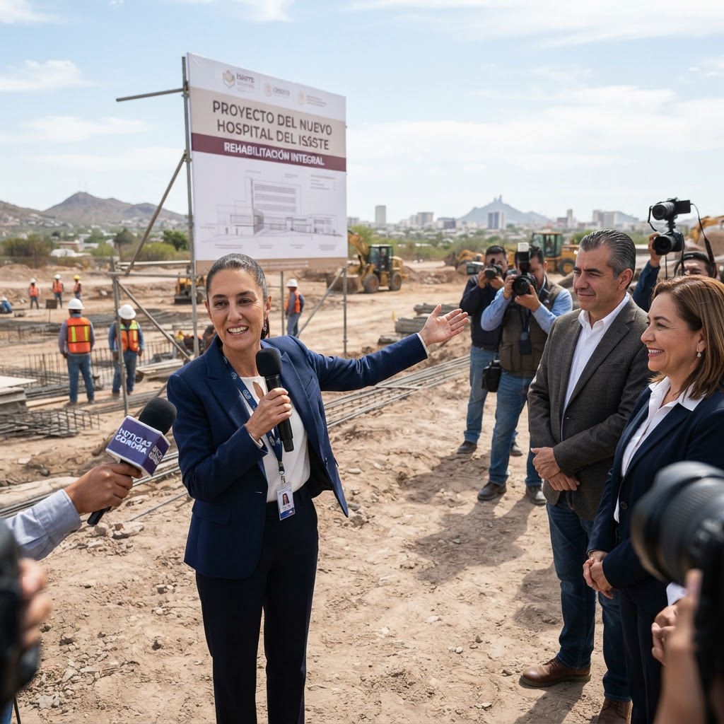 Claudia Sheinbaum proyecta nuevo hospital del ISSSTE y rehabilitación integral en Hermosillo
