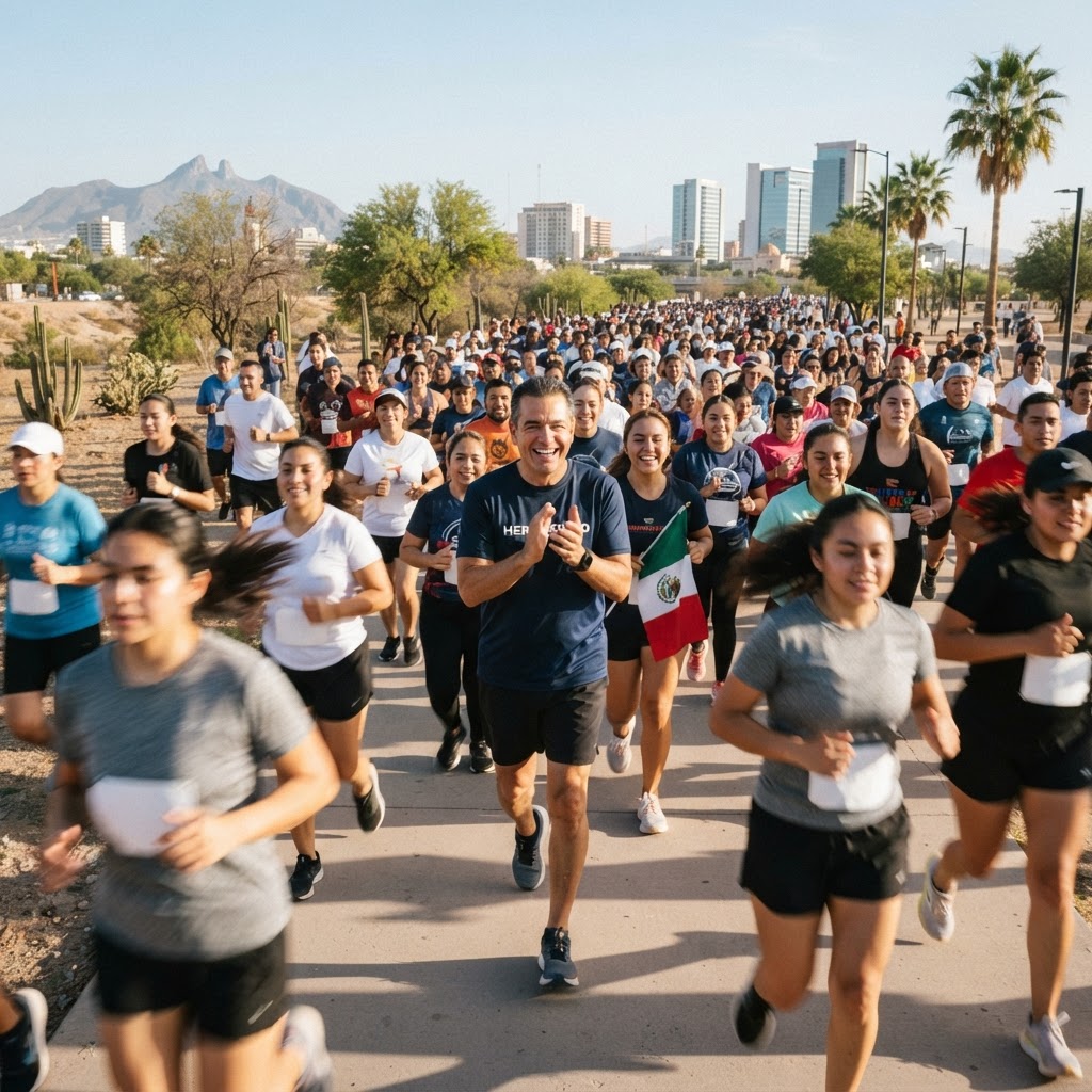 Celebra Toño Astiazarán exitoso Trote Amistoso rumbo al Maratón Internacional Hermosillo 2026