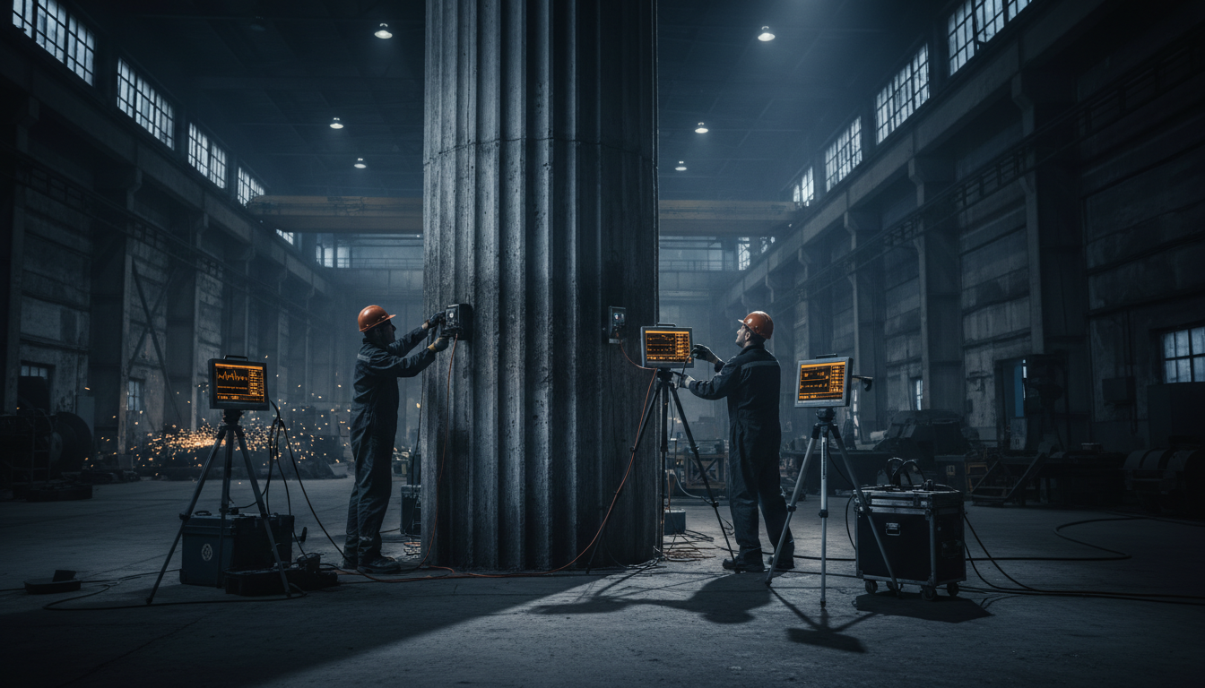 NDT Structural Analysis technician on a construction site in Brisbane and Gold Coast