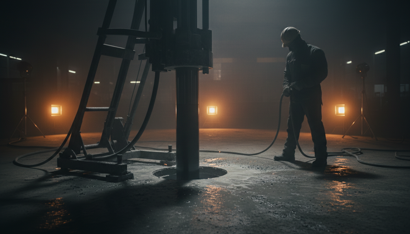 Core Drilling technician on a construction site in Brisbane and Gold Coast