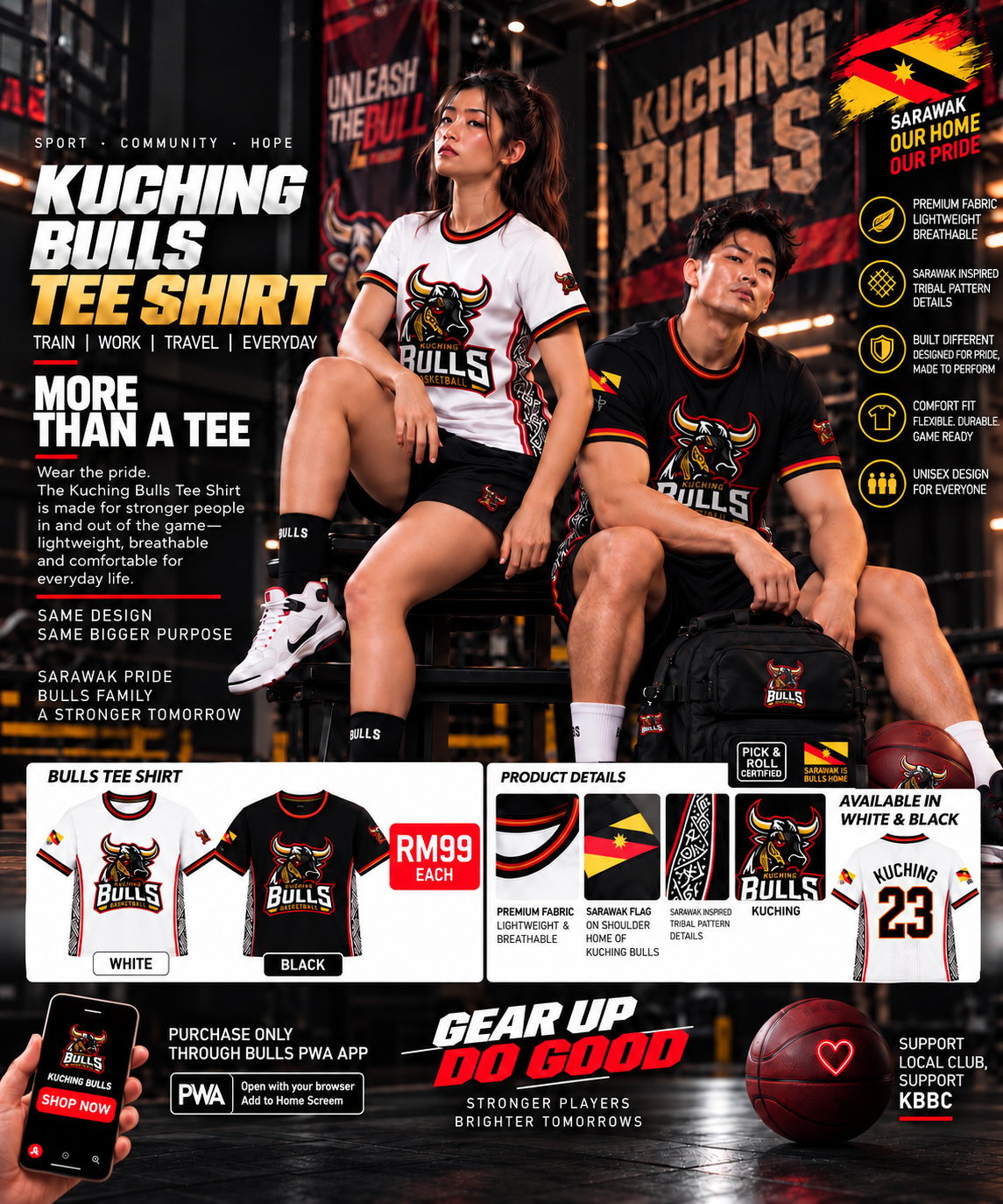 Bulls Tee Shirt White / Bulls Tee Shirt Black