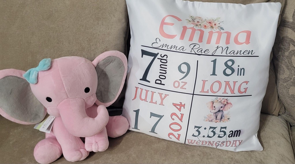 Custom Birth Stats Pillow