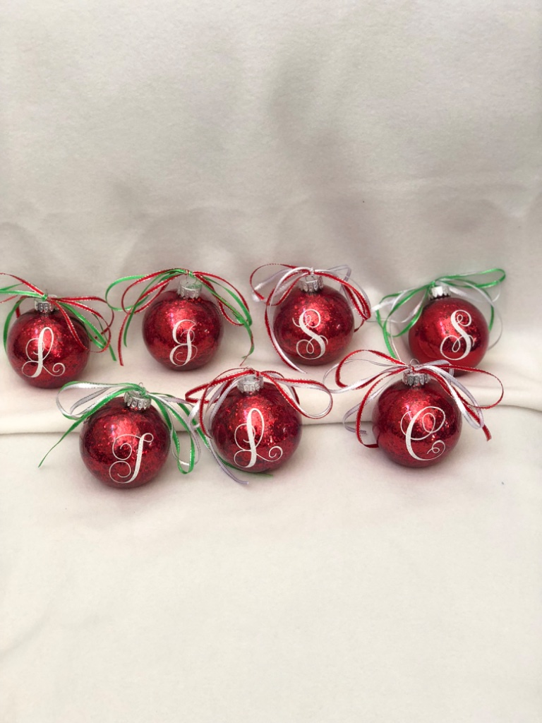 Custom Monogram Ornament Set