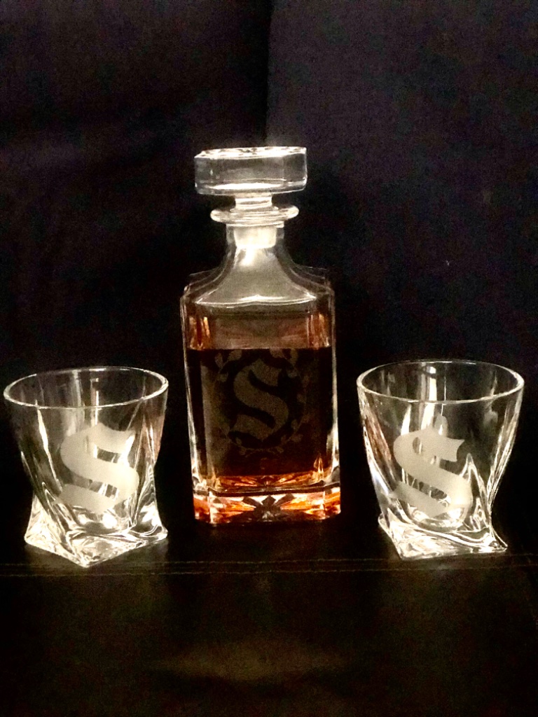 Custom Monogram Whiskey Decanter Set