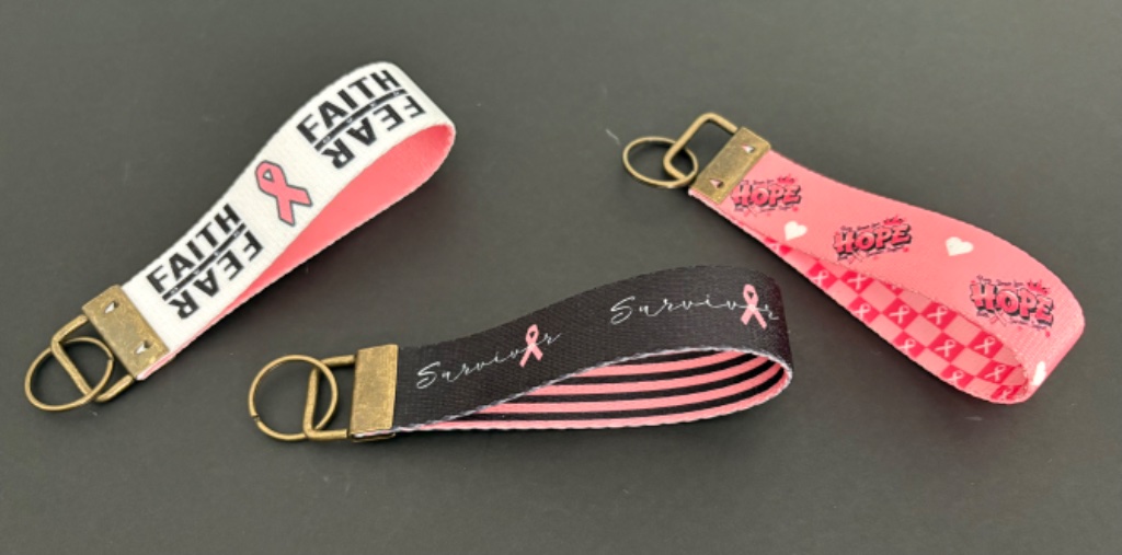 Custom Awareness Wristlet Keychains