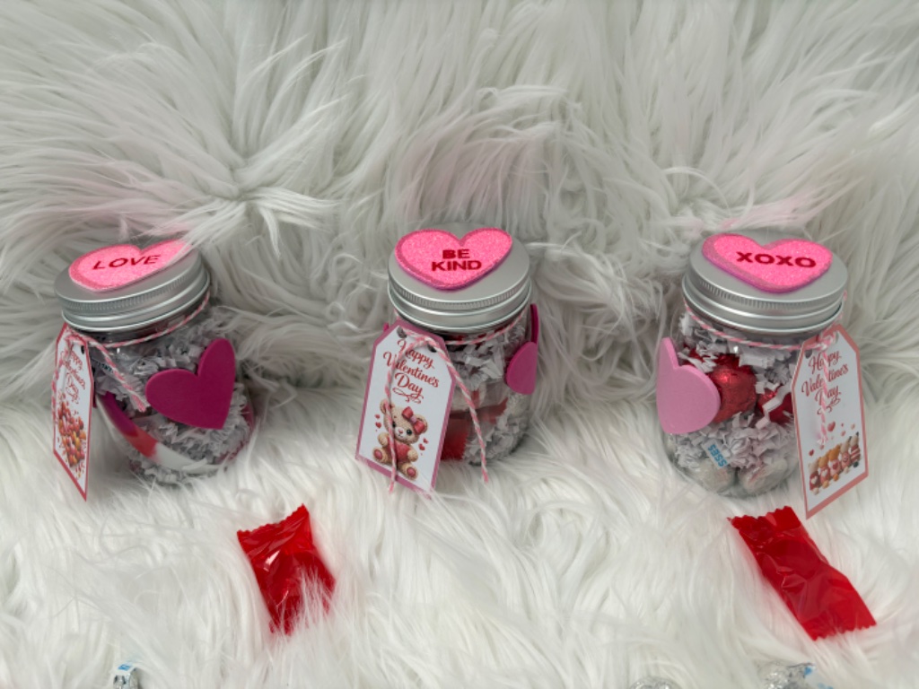 Valentine's Day Heart Candy Jars