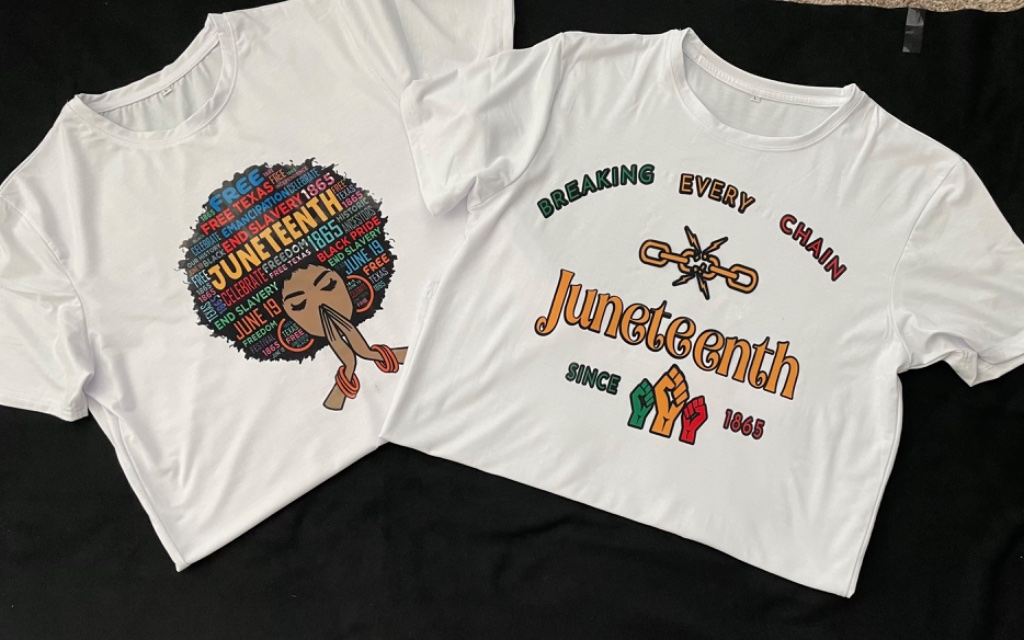 Juneteenth Afro & Breaking Every Chain Shirts