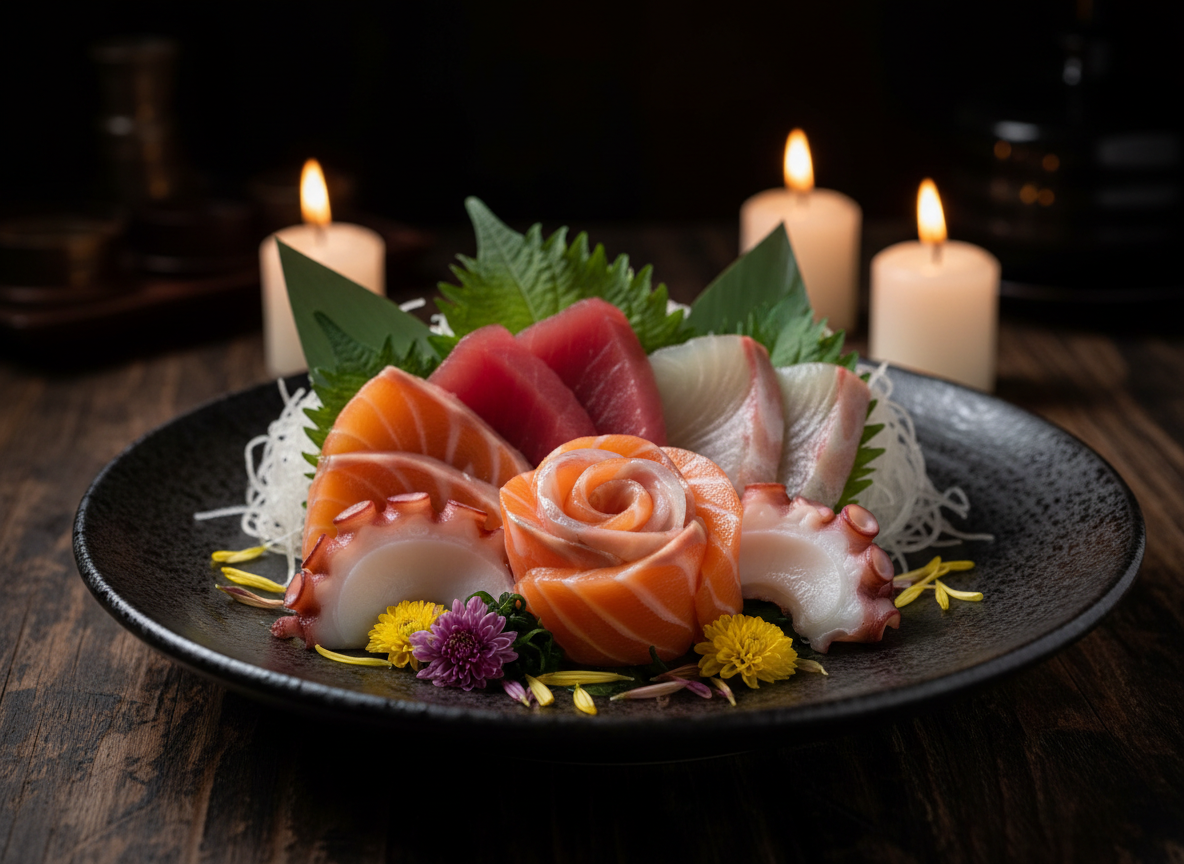 Fresh sashimi platter at Ginza Hohsen Colombo - premium Japanese raw fish