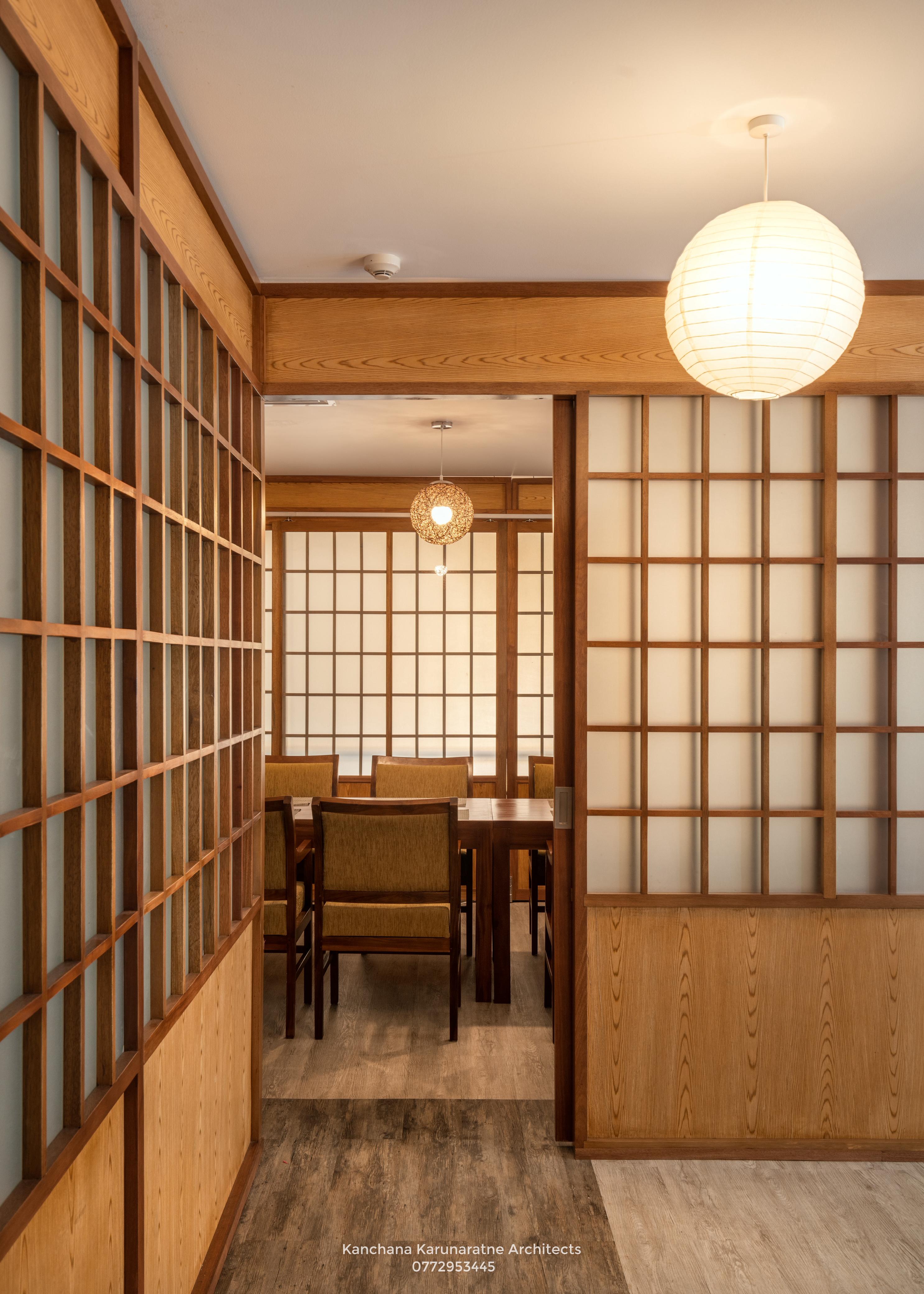 Ginza Hohsen Japanese restaurant interior - traditional Japanese dining ambiance in Colombo