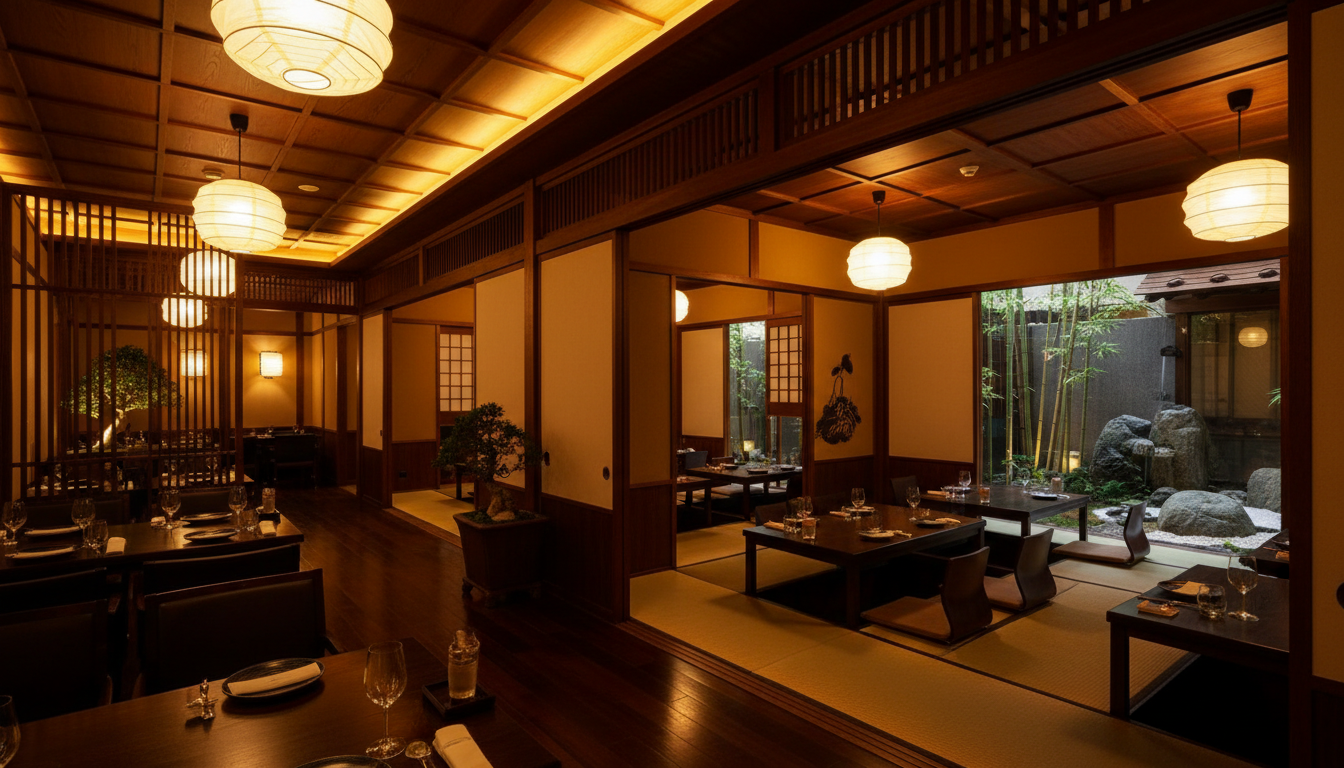 Ginza Hohsen Japanese restaurant interior - traditional Japanese dining ambiance in Colombo