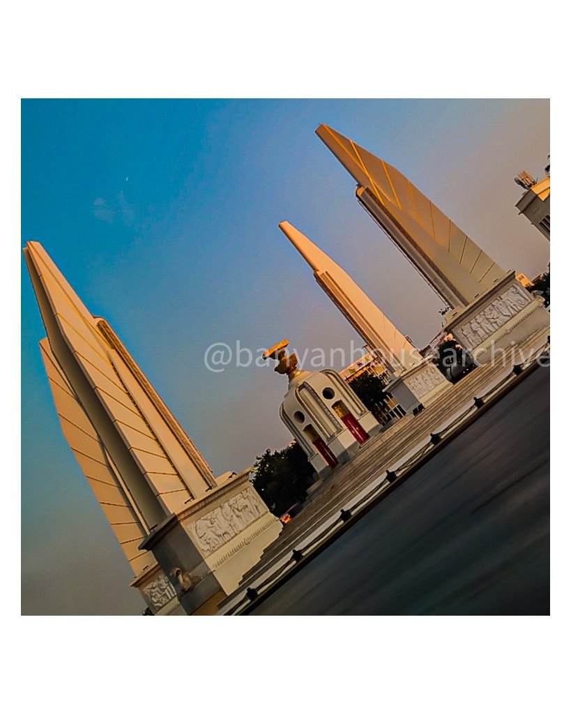 Democracy Monument in Bangkok at golden hour