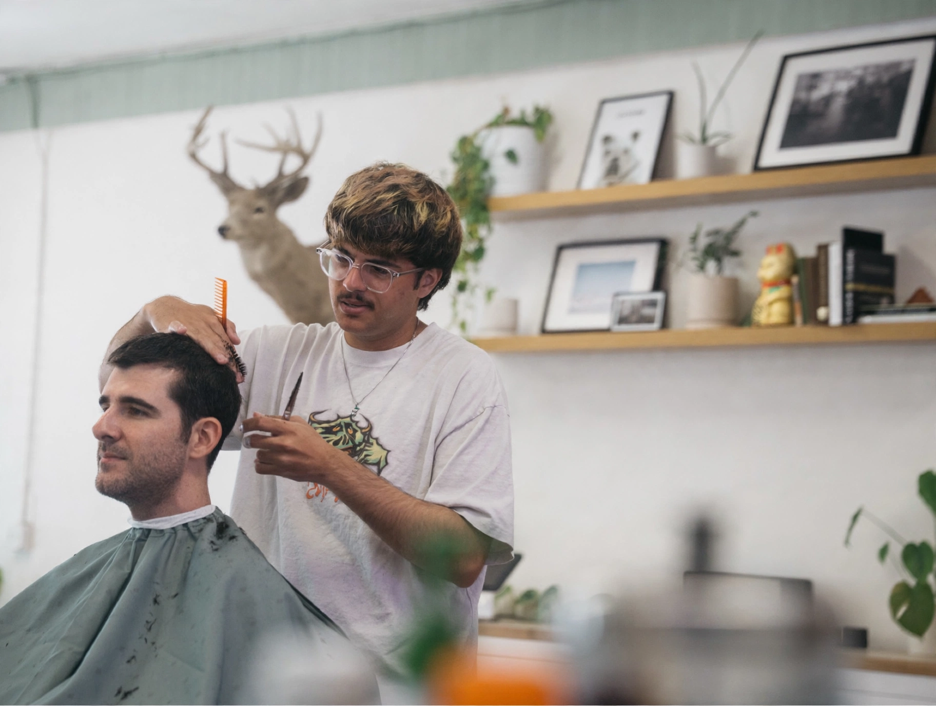Anthony, barber at Central Oak Barber Co.