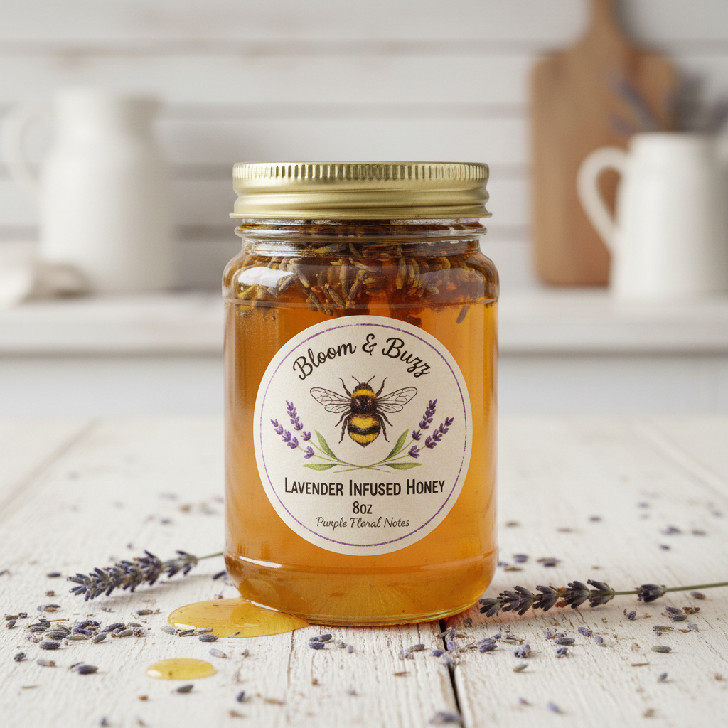 Lavender Infused Raw Honey - 8oz