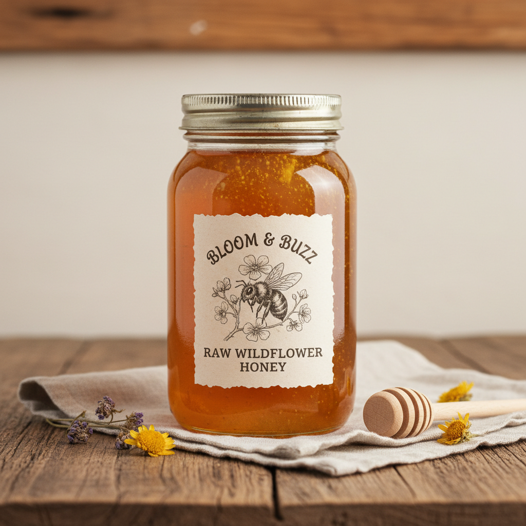 Raw Wildflower Honey - 12oz Jar