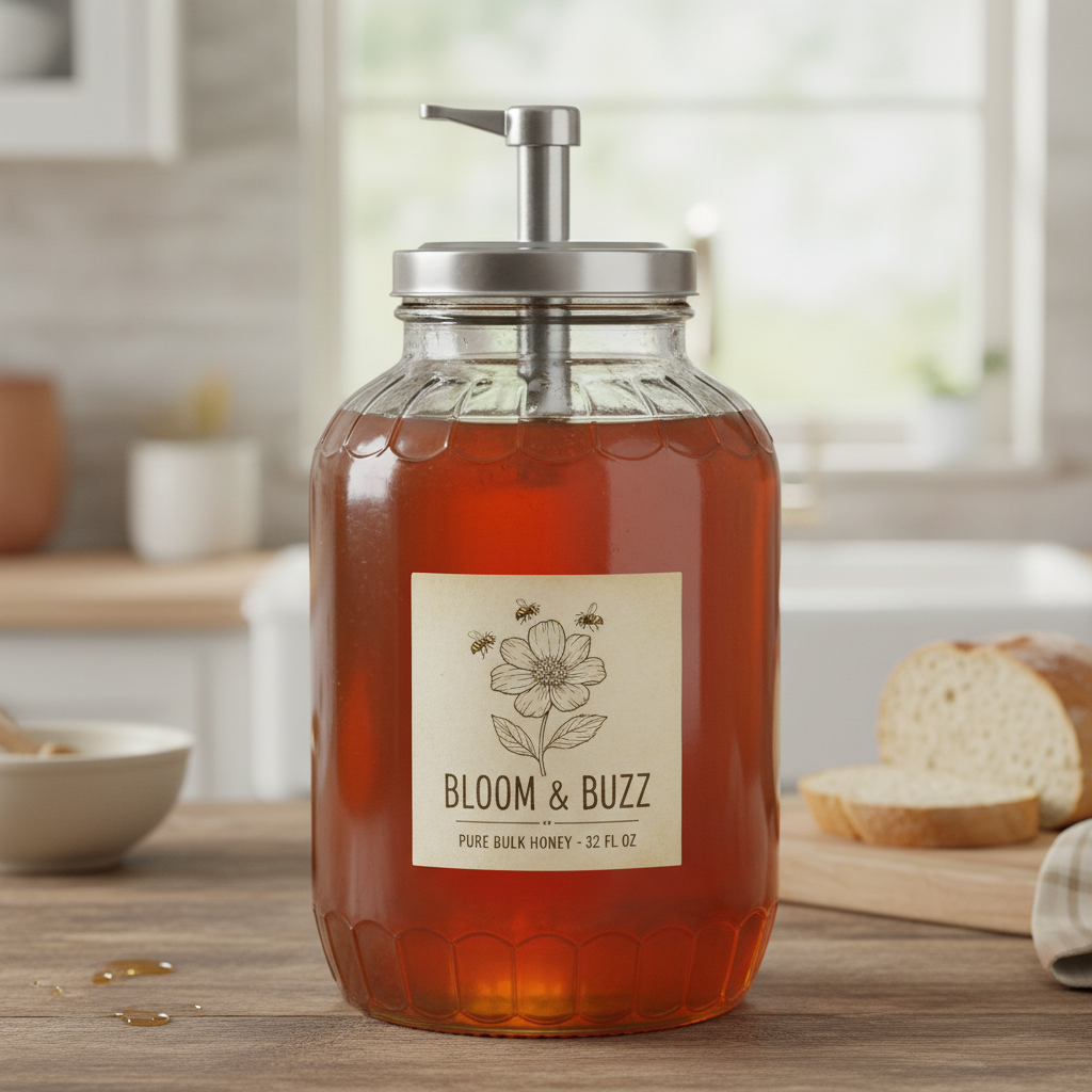 Bulk Honey - 32oz Glass Dispenser