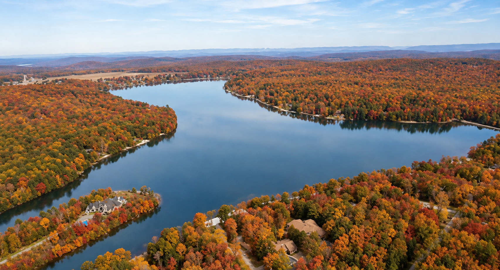 Bear Creek Lakes — lake aerial view