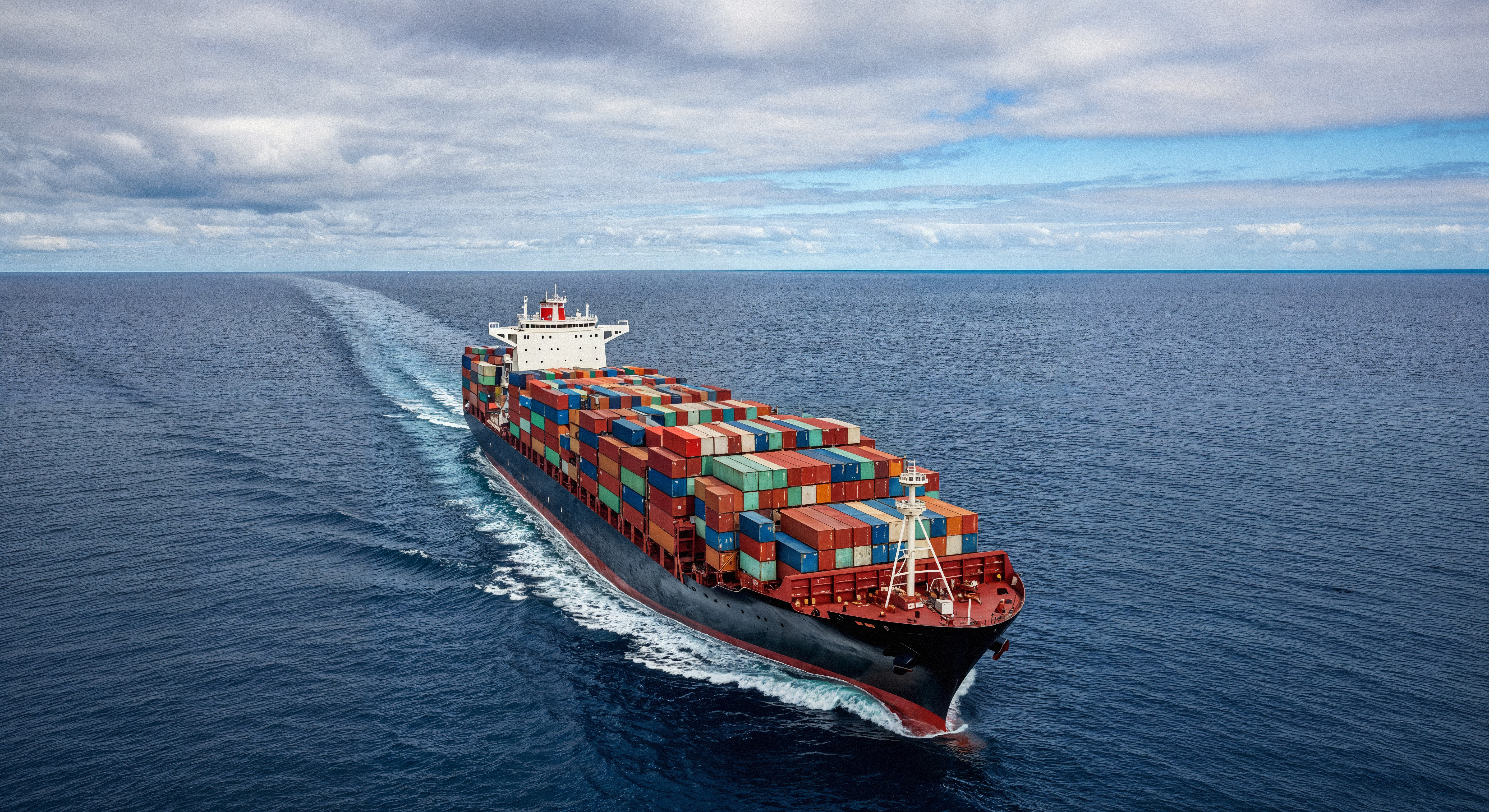Container ship at sea