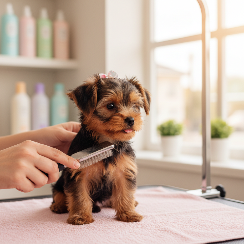 Puppy first groom