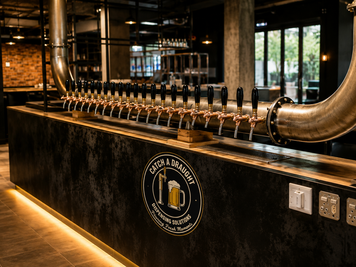 Commercial draught beer system installation