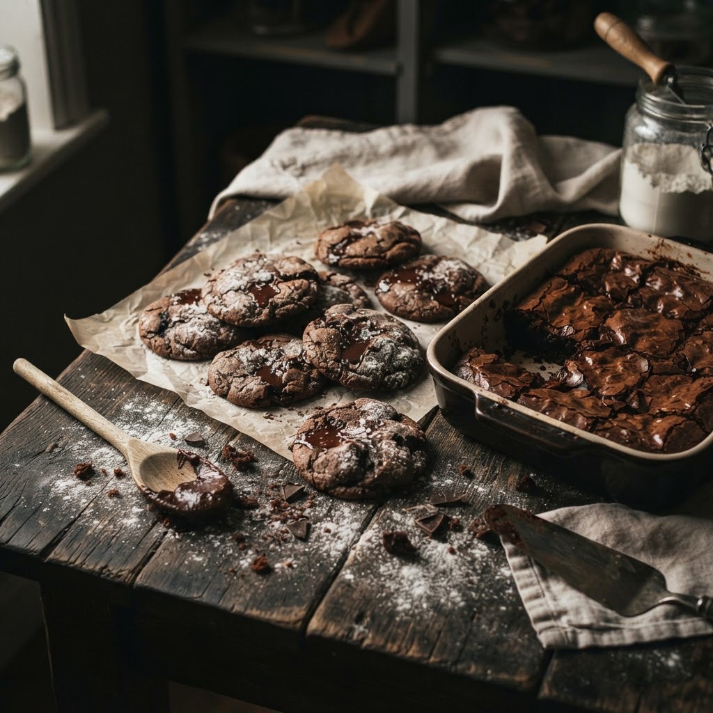 Freshly baked sourdough cookies and brownies