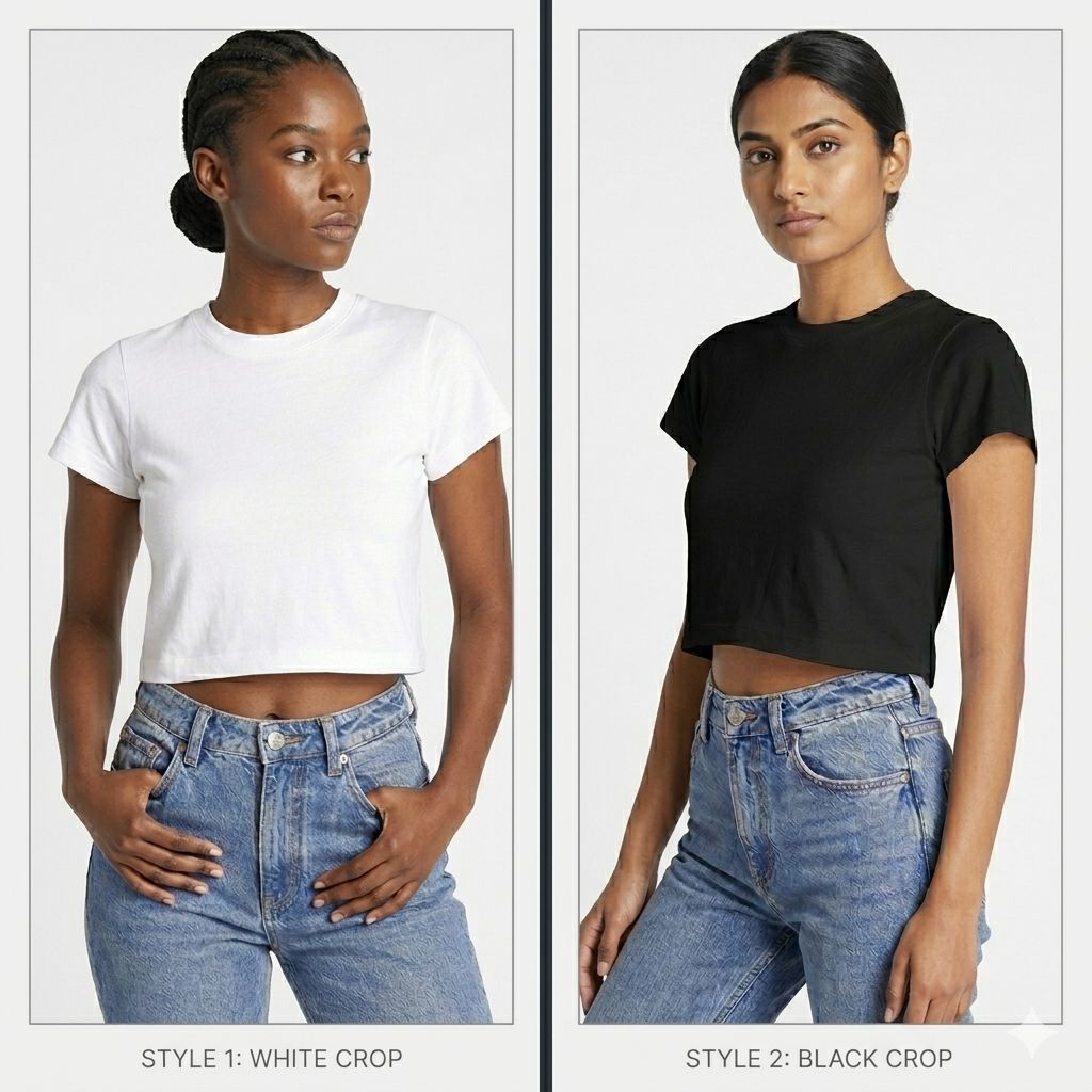 Bamboo Crop Top — black colourway — Bamboo textile by Peachy, made in South Africa
