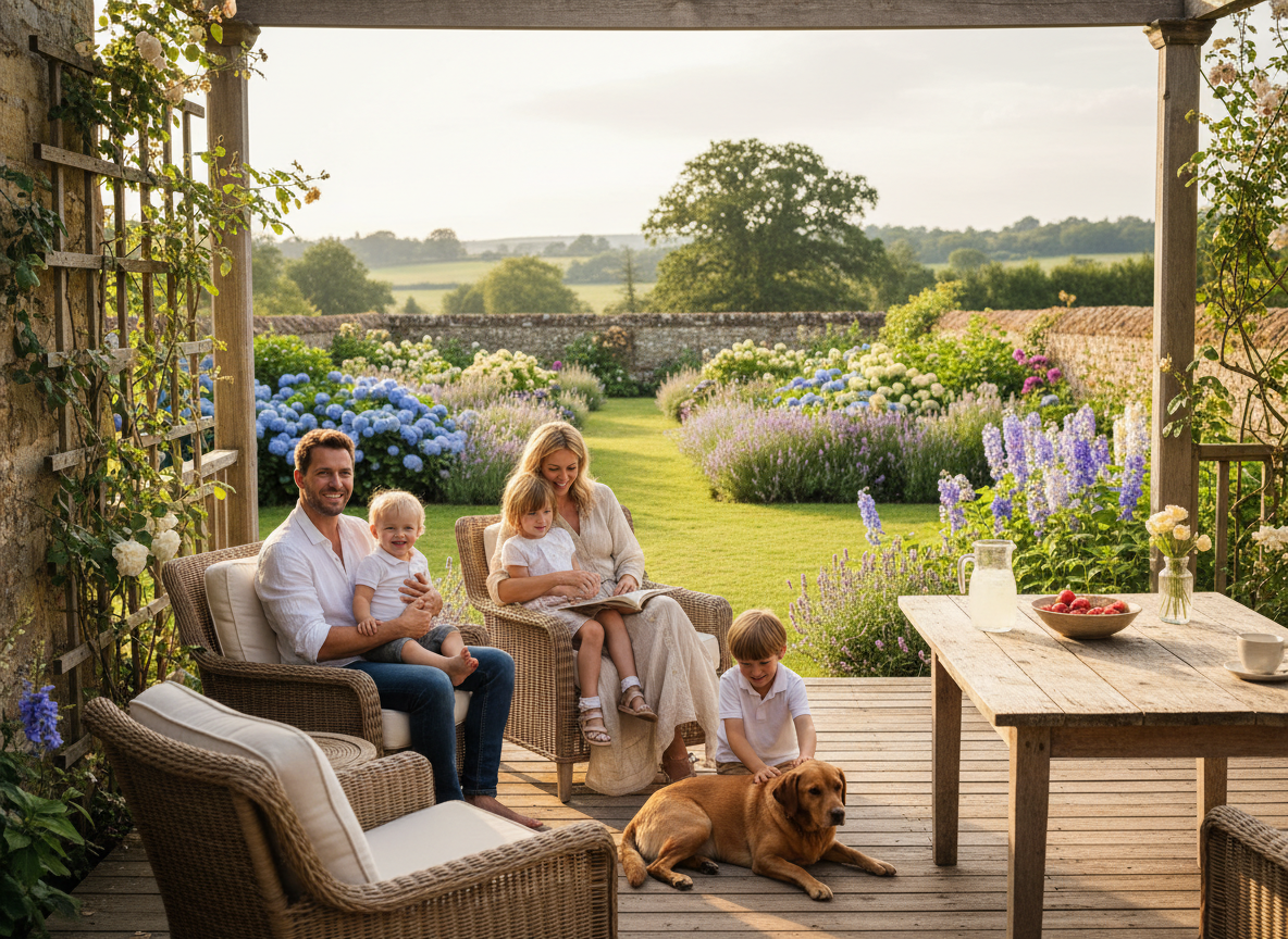 Family with their Manor & Hound companion