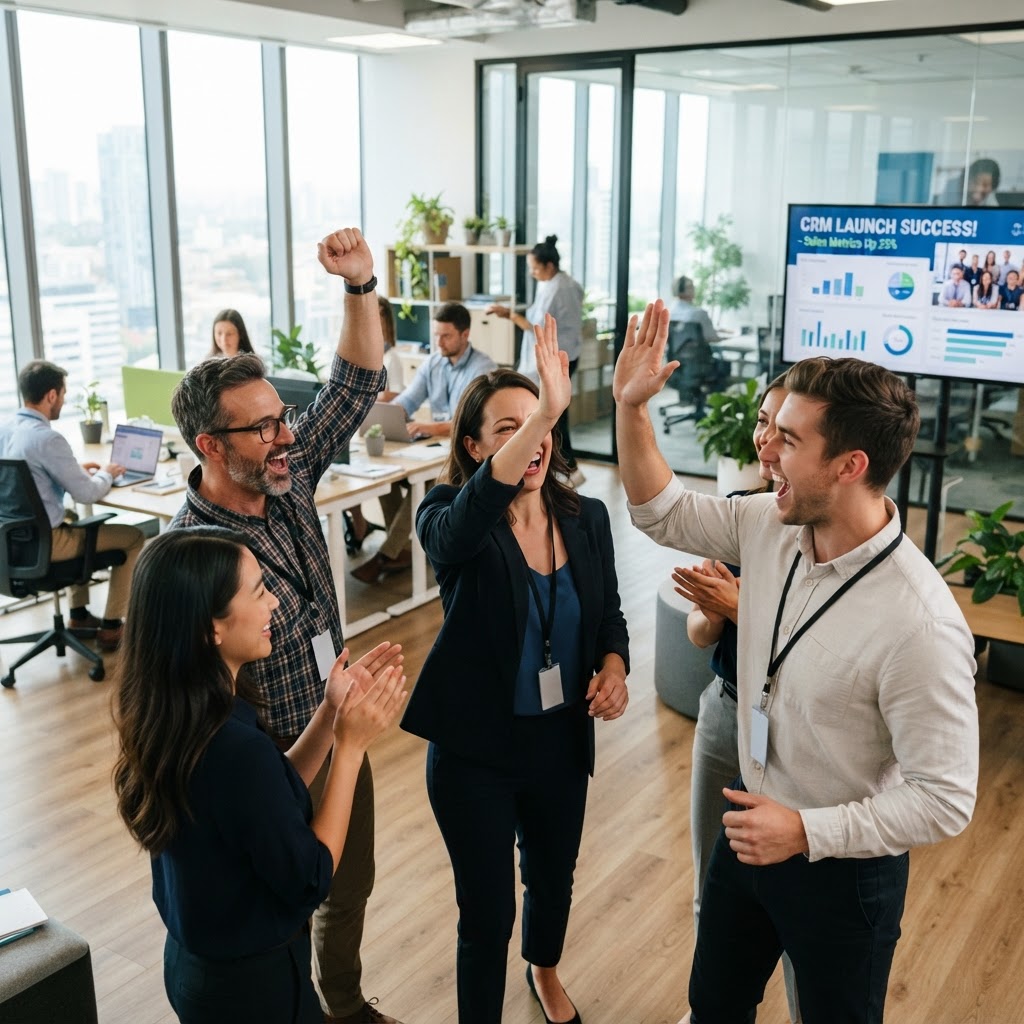 Man and Woman Doing High Five
