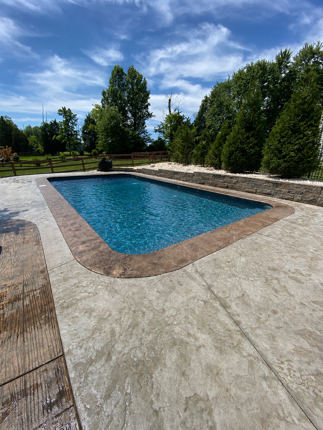 Finished concrete driveway and patio