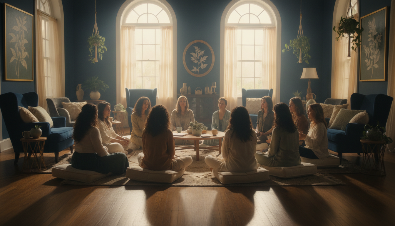 Women participating in a community empowerment workshop for healing and personal growth