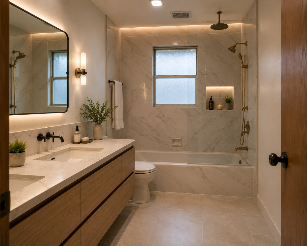 After bathroom remodel in San Diego