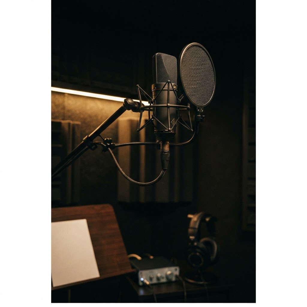 Studio vocal recording setup